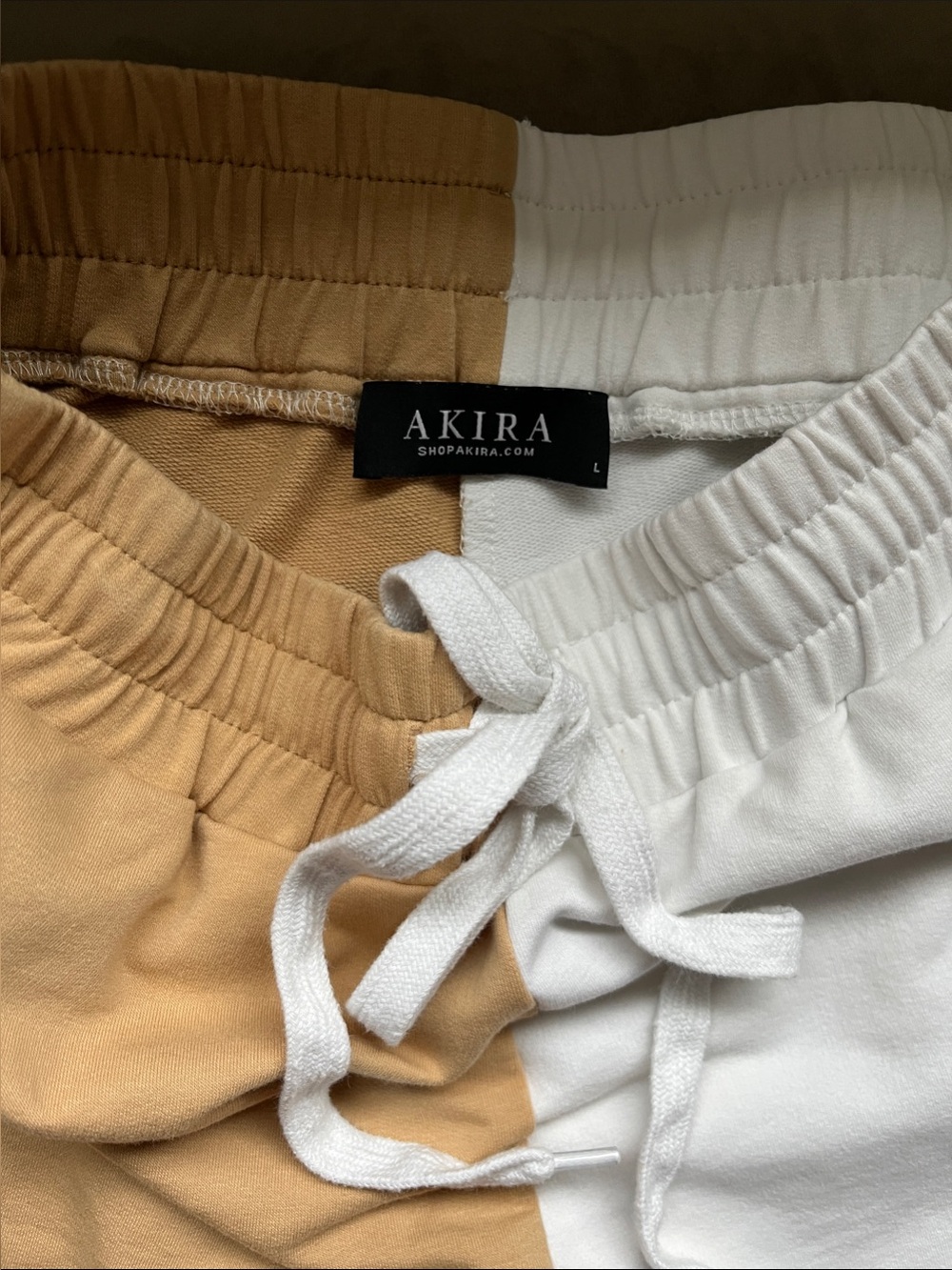 AKIRA Two-Tone Colorblock Drawstring Shorts - Picture 2 of 10